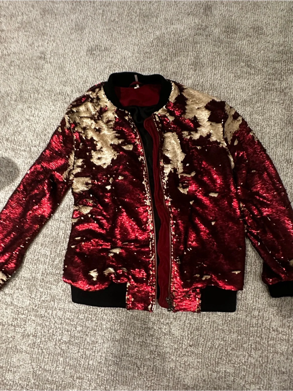 Free people sequined bomber like new !